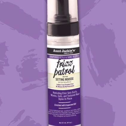 Aunt Jackie's Grapeseed Recipes - Frizz Patrol Anti-Poof Twist & Curl Setting Mousse