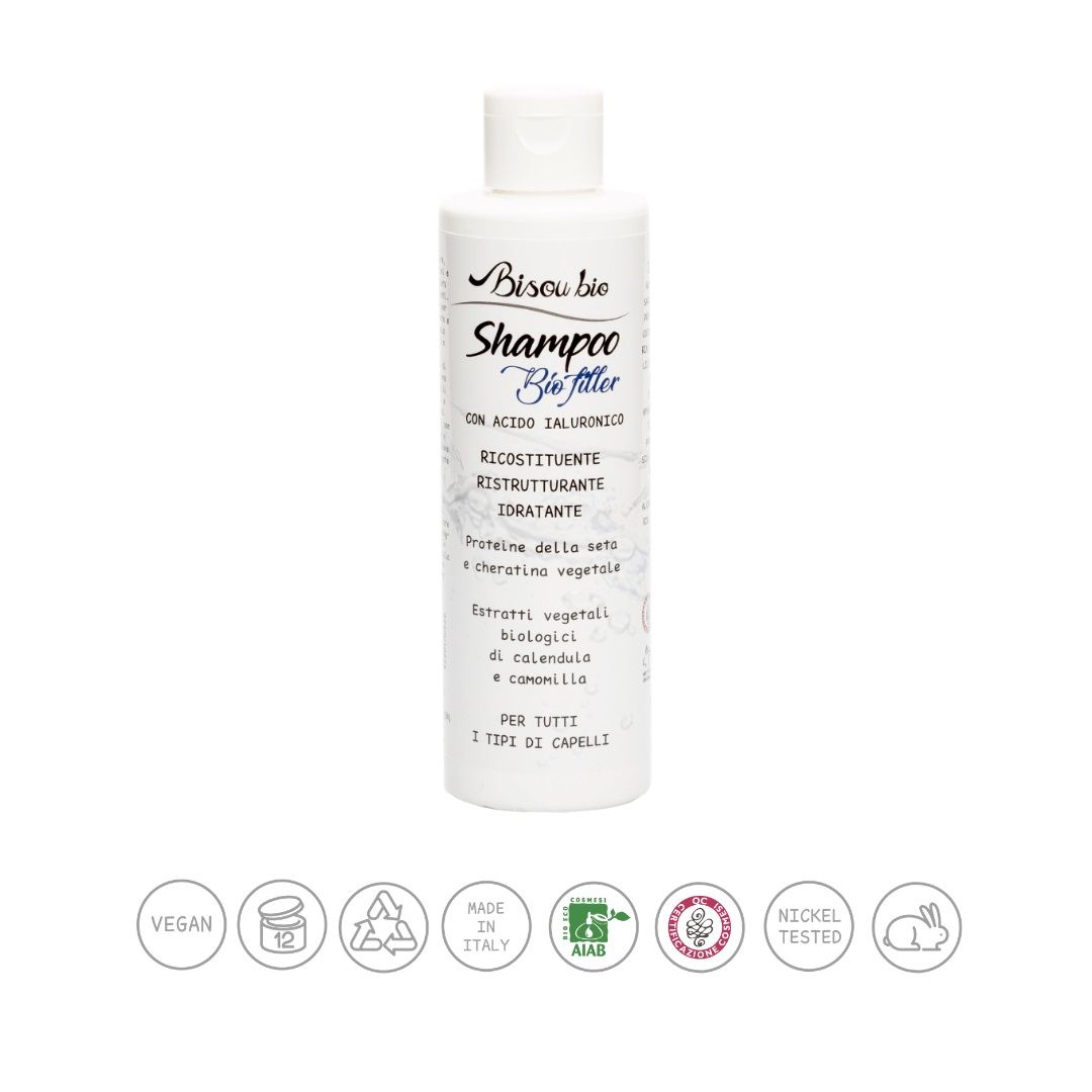 Bisou bio Shampoo BioFiller all'acido ialuronico cheratina vegetale proteine della seta