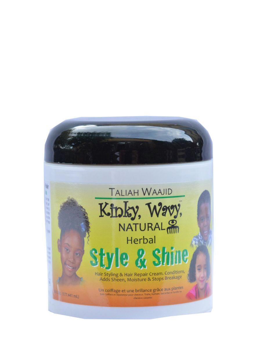 Taliah Waajid Kinky, Wavy, Natural Herbal Style & Shine Styling Cream, 6 oz
